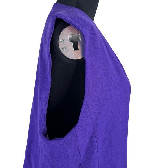 Vintage 90s Purple Longline Vest Tailored Minimalist S/M Chic Power - Picture 2 of 13